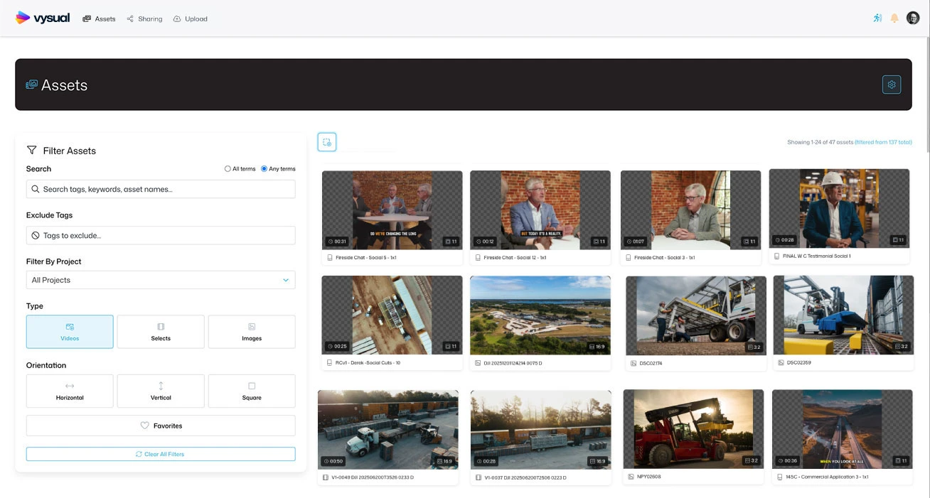 Vysual Dashboard interface